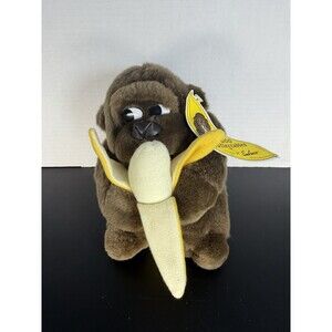 Vintage 1990 Gorilla With Banana Stuffed Animal 6” Embrace Goo Goo Collectible